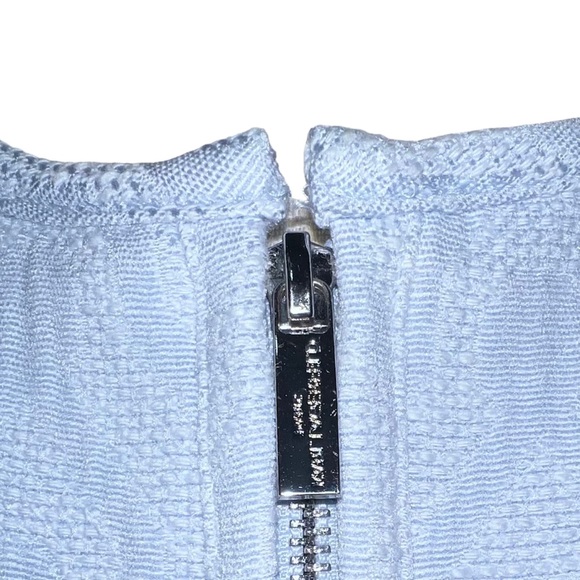 KARL LAGERFELD PARIS WOMEN’S BLUE ZIPPER BLAZER SUIT JACKET - Picture 6 of 9